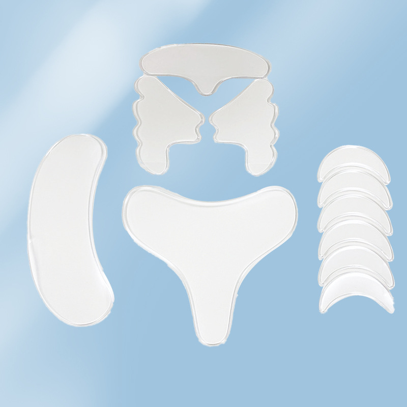 Kit de adesivos de silicone transparentes para rosto, testa e pescoço