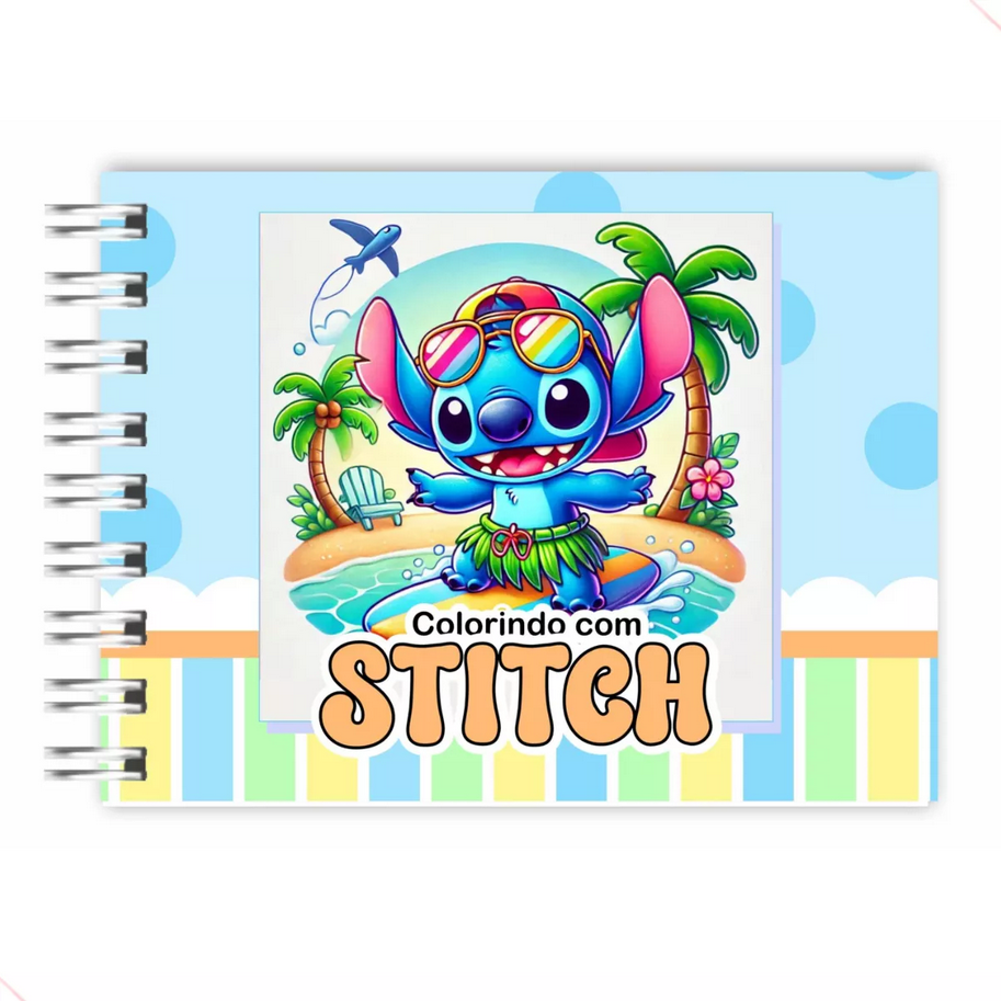 Livro para colorir Stitch capa azul