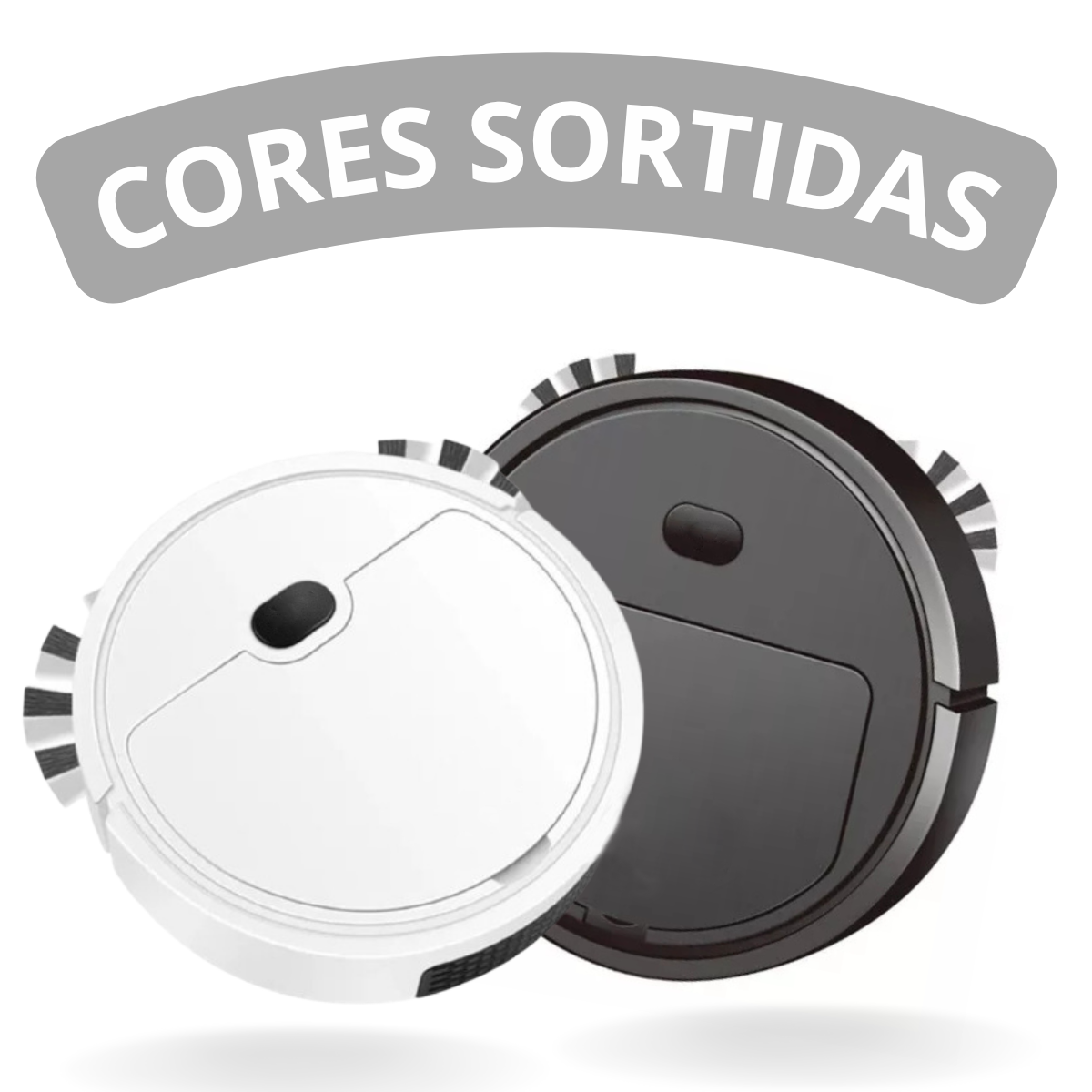 Robô aspirador em cores branca e preta — cores sortidas