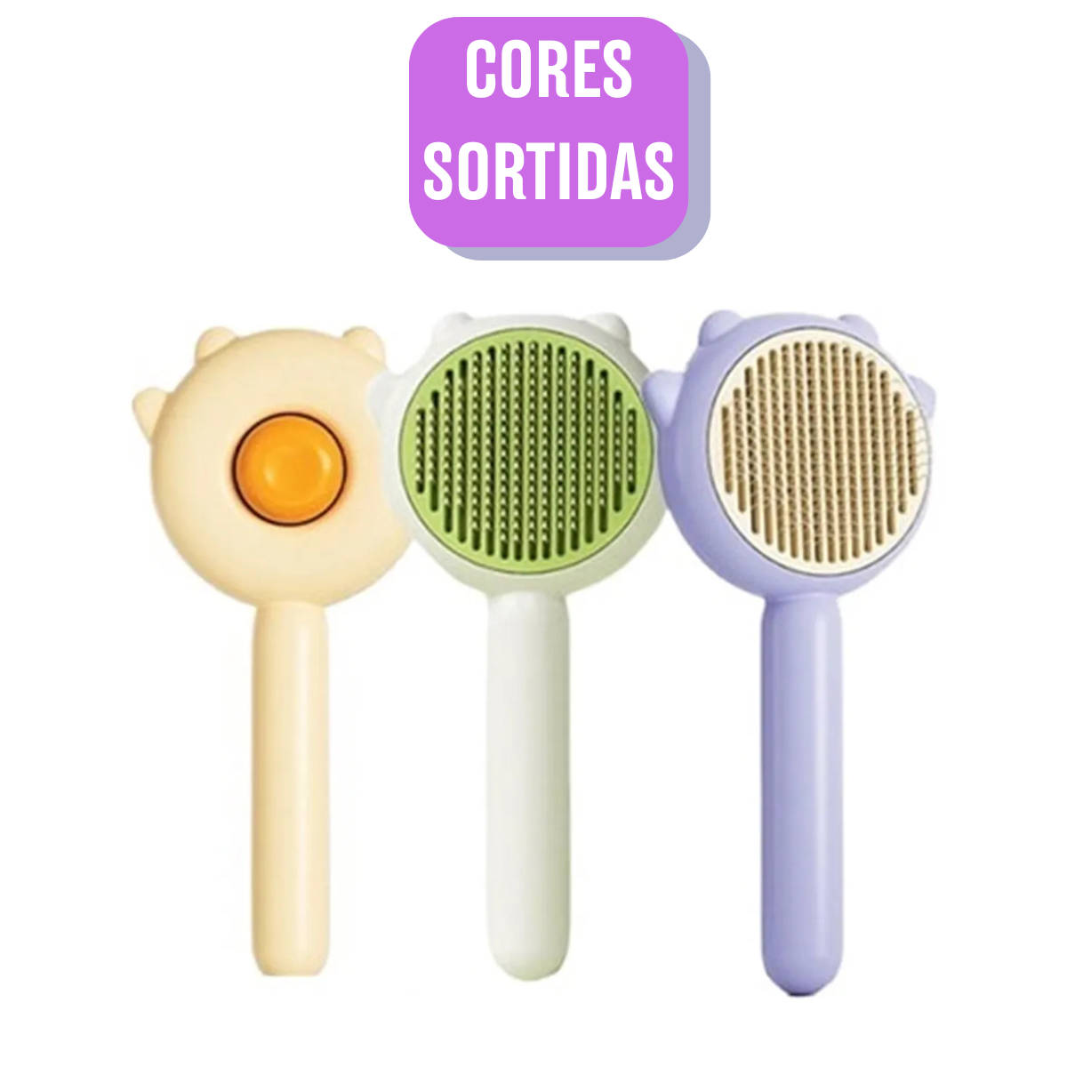 Escova para pet tira pelos em cores sortidas
